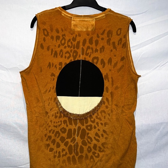 FreeCity - Tokyo Moon Cut Off Top - Safety Pin - Leopard/Cheetah - 80% OFF SALE! - Picture 3 of 6